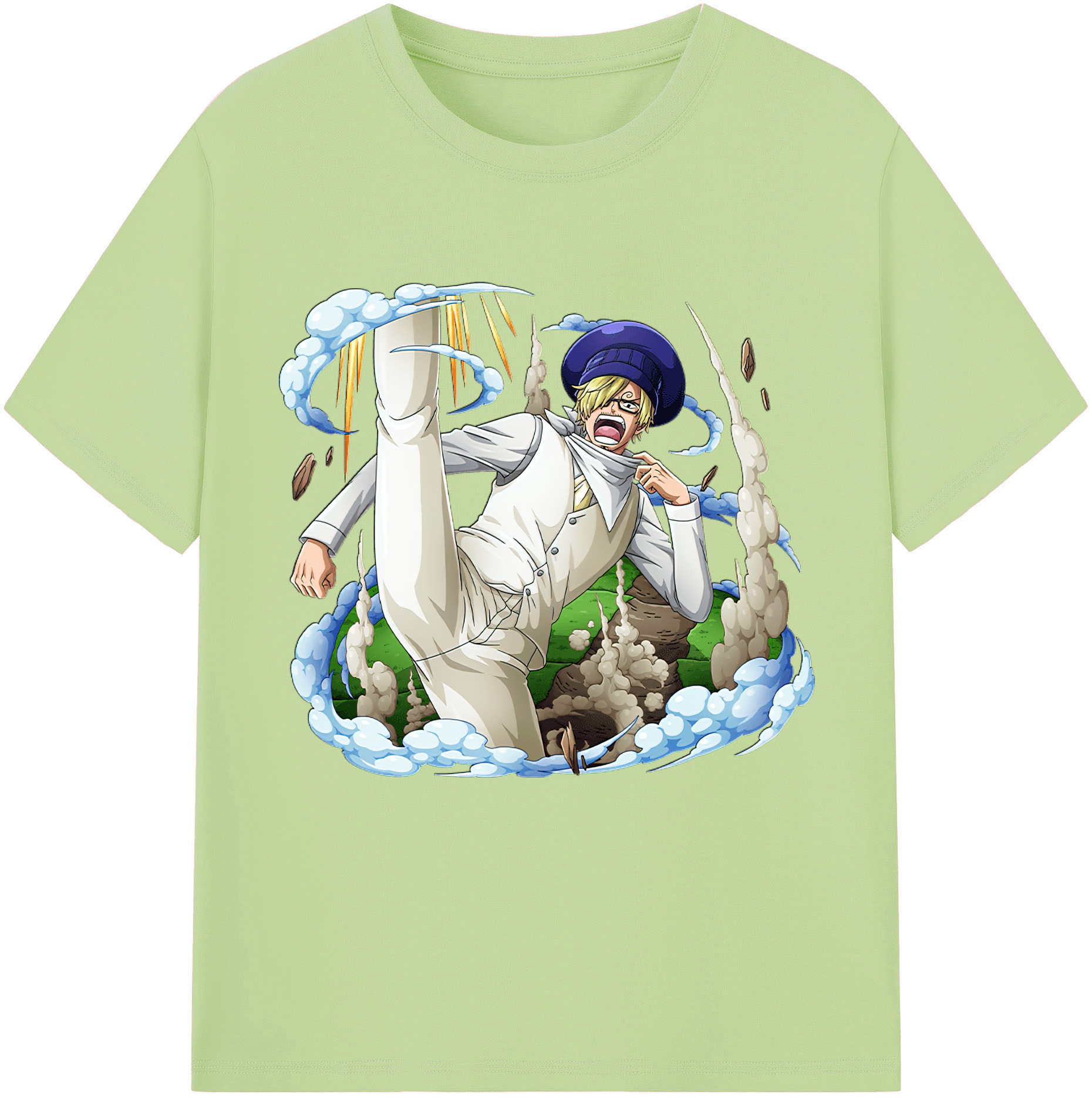 ワンピース サンジ ONE PIECE Sanji 綿100％半袖Tシャツ（フロントプリント）